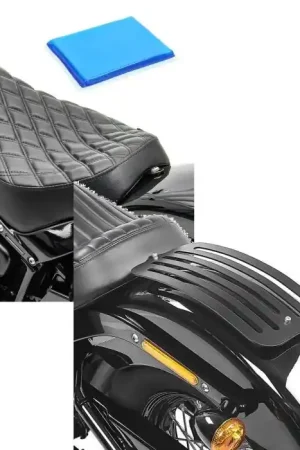 Premium Set: Solo zadel Gel passend voor Harley Davidson Softail Street Bob / Standard 18-25 Craftride DS4 + Bagagedrager passend voor Harley Davidson Softail 18-25 Solo Rack L1 Bagagerek Craftride