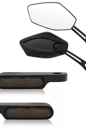 LED stuurknipperlichten geschikt voor Harley Davidson Softail modellen + spiegels met E-keurmerk RSX4 Nieuw Model