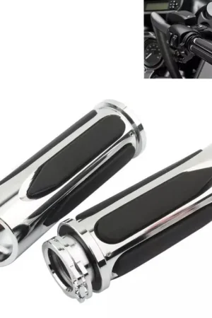 Motor Stuurtangen Handgrepen 1" inch CNC Alu Craftride HG5 chroom Hoge Kwaliteit