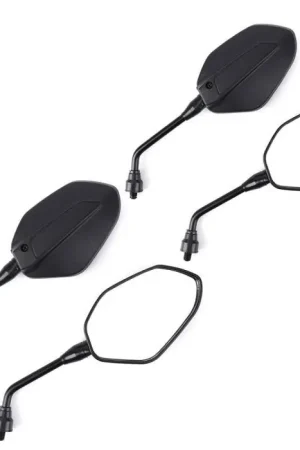 Finale Uitverkoop Set 2x Motorfiets Spiegel met E-keurmerk Zaddox RSX3 achteruitkijkspiegel zwart