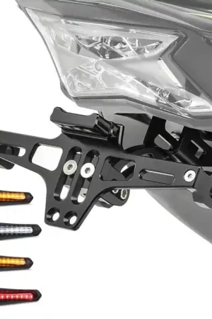 Modern Set Kentekenplaathouder + LED Knipperlichten compatibel met Kawasaki Z 900 / 650 Zaddox NH4
