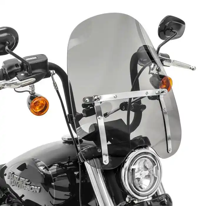 Snelle Levering Pare Brise CW1 pour compatibel met Honda Shadow VT 125/ 600/ C, Rebel 500 CMX fumé noir Craftride