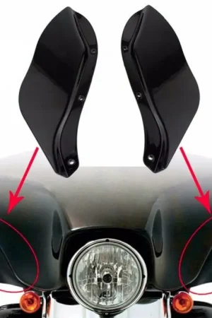 Zijvleugels luchtdeflectoren passend voor Harley Davidson Electra Glide Classic 96-12 zwart Craftride Speciale Aanbieding