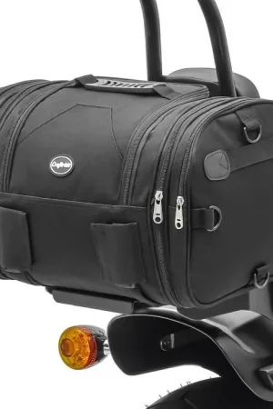 Koop Online Motorfiets Buddyseat Tas Craftride RB1 Bagagerol 24-30Ltr voor chopper cruiser en custombikes zwart