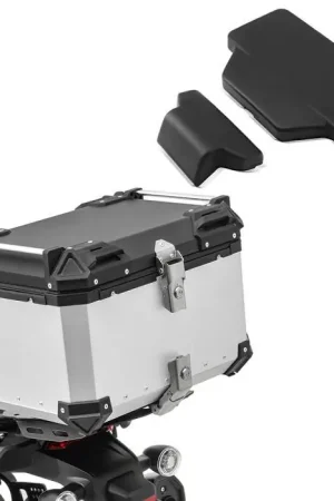 Set Motor aluminium topkoffer 55L + passagier rugkussen topcase Bagtecs XB55 zilver Express Levering