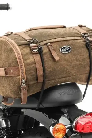 Korting Motor Buddyseat Tas Vintage 25L Canvas Rugzak Bagagerol achtertas bruin Craftride