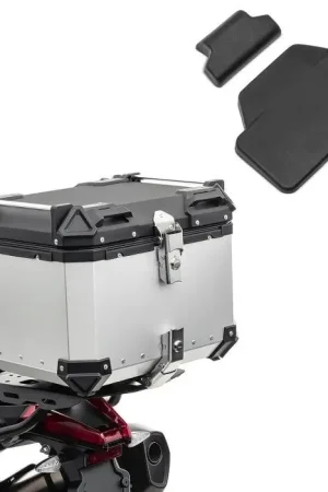 Bulkbestelling Set Motor aluminium topkoffer 45L + passagier rugkussen topcase Bagtecs XB45 zilver