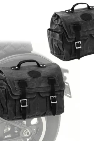 Set 2x Motor Zadeltas Canvas met Binnenzak Craftride CV1 zij tas zwart Koop Online