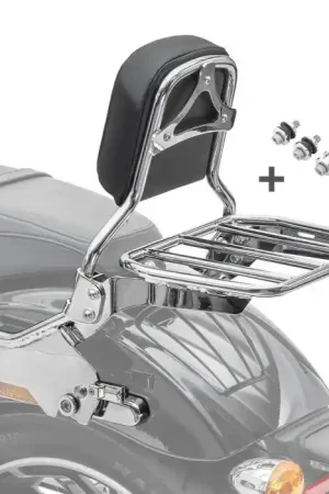 Sissybar passend voor Harley Davidson Softail / Sport Glide 18-25 R1 met bagagerek Montagekit chrom Craftride Seizoensaanbieding