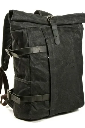 Wereldwijde Verzending Motor rugzak Canvas Craftride VR2 Vintage tas 20Ltr Retro zwart