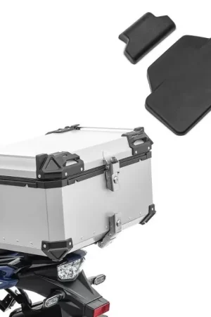 Set aluminium topkoffer 65L + passagier rugkussen topcase Bagtecs XB65 zilver Gratis Verzending