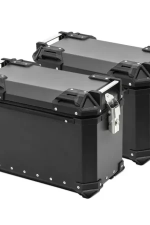 Authentiek Set Motor zijkoffers aluminium Bagtecs XW30 koffers 2x30 liter + adapter zwart