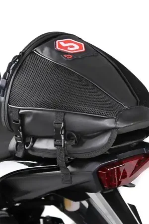 Luxe Motorfiets achterzak Bagtecs Race voor achterhoede zadel in zwart