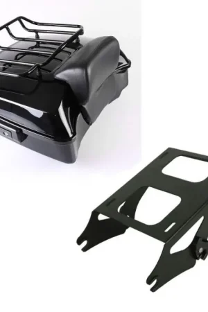 Bulkbestelling Set: Topkoffer Chopped passend voor Harley Davidson Street Glide 14-22 CH3 Zwart Craftride + Topkoffer Bagagedrager Rack TP afneembaar passend voor Harley Davidson Touring 14-23 zwart Craftride
