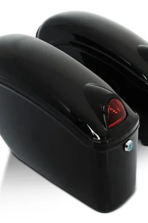 Op = Op Motorfiets hard Zadeltassen Craftride Nebraska 12Ltr Chopper Zijkoffers Paar rechts en links zwart