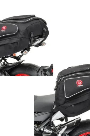 Bestel Nu 2x Motorfiets Buddyseat tas Bagtecs X50 achterste zadeltas 50Ltr in zwart Discount Set