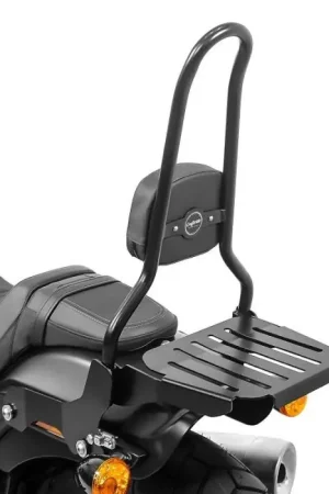 Beperkte Voorraad Sissy bar CSXL met Bagagerek passend voor Harley Davidson Softail Fat Bob 114 18-25 zwart Craftride