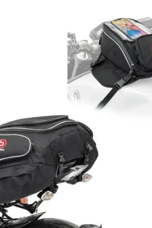 Betrouwbaar Set: Motorfiets tanktas MR4 met magneet en riembevestiging 9Ltr + Motorfiets Buddyseat tas X50 achterste zadeltas 50Ltr in