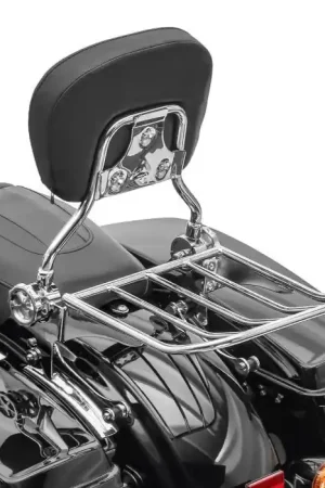 Sissy Bar met bagagerek afneembaar passend voor Harley Davidson Touring models 09-25 chroom Craftride Finale Uitverkoop