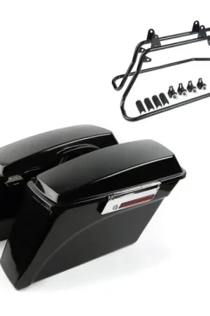 Zijkoffer passend voor Harley Davidson Heritage Softail Classic 88-17 Craftride incl. Kofferhouder zwart Nu Kopen