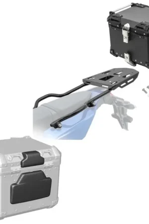 Aluminium topkoffer rugkussen + set aluminium topkoffer + bagagedrager compatibel met Yamaha Tenere 700 / Rally 19-25 XB45 Professioneel