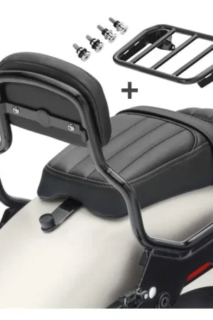 Sissybar passend voor Harley Davidson Softail Low Rider ST 22-25 Craftride XS bagagerek met Montagekit zwart Hoge Kwaliteit
