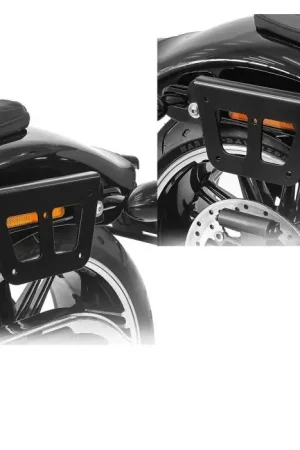 Set Zadeltas houders passend voor Harley Davidson Dyna Street Bob 06-17 afneembar rechts-links Craftride QL Gratis Verzending