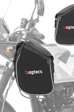 Finale Uitverkoop Valbeugel tassen compatibel met Royal Enfield Himalayan Bagtecs K5 Set voor Crashbars zwart