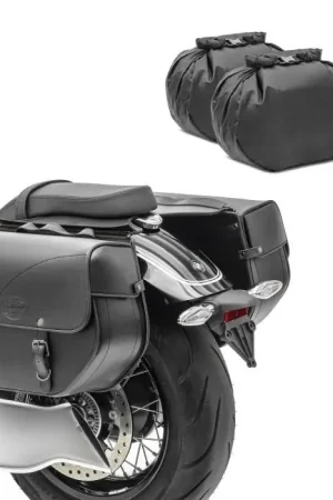Veilige Betaling Motorfiets Zadeltas rechts en links Craftride Kentucky 30Ltr Zijvak Set Chopper zwart