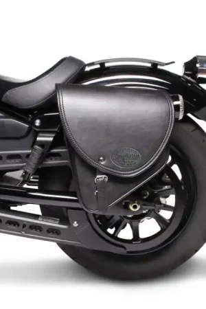 Motorfiets Zadeltas links Craftride Indiana 10Ltr Zijvak voor Chopper zwart Seizoensaanbieding