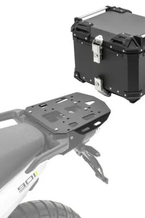 Meest Verkocht Set Aluminium Topkoffer + Drager compatibel met Husqvarna Norden 901 21-25 Topcase XB45 zwart Bagtecs