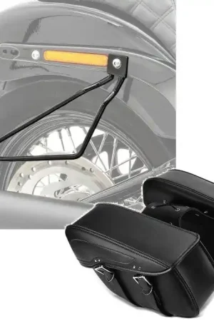 Set: Zadeltassen Houder + Zadeltassen voor Chopper Cruiser en Retro zijtassen VH5 Laatste Kans
