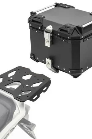 Set Aluminium Topkoffer + Drager voor Honda Transalp XL 750 23-25 Topcase Bagtecs XB45 zwart Actieprijs