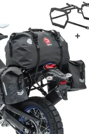 Zadeltassen Set WP8 compatibel met Aprilia Tuareg 660 / Rally 22-25 met achtertas en Kofferrek Bagtecs Trendy