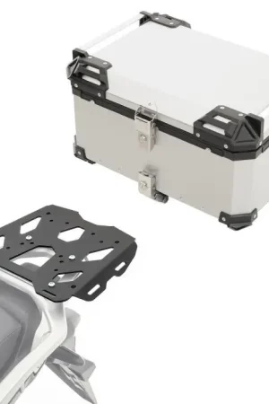 Set Aluminium Topkoffer + Drager voor Honda Transalp XL 750 23-25 Topcase Bagtecs XB65 zilver Rechtstreeks Van De Fabrikant