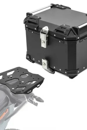 Set Aluminium Topkoffer + Drager voor KTM 790 / 890 Adventure 19-25 Topcase Bagtecs XB45 zwart Veilige Betaling