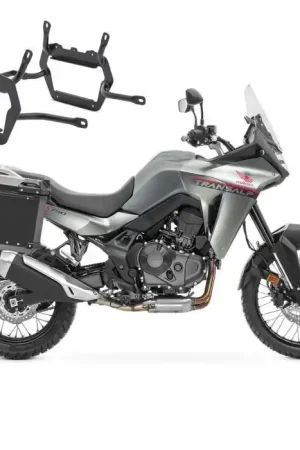 Op = Op Set Aluminium Zijkoffers + kofferrek voor Honda Transalp XL 750 23-25 Koffers Bagtecs XW38 zwart