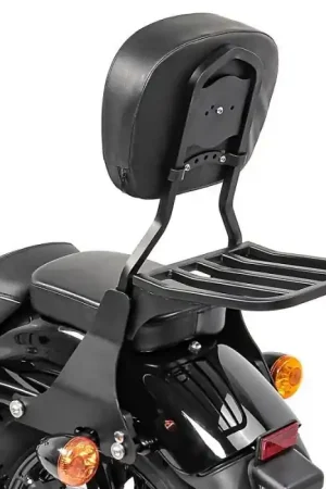 Sissy Bar + Bagagedrager passend voor Harley Davidson Sportster 883 Iron (XL 883 N) 09-20 zwart Craftride Authentiek