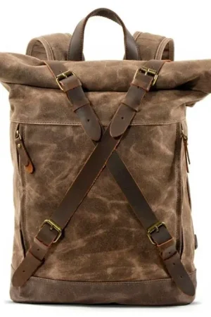 Veilige Betaling Motor Rugzak Craftride CR3 Canvas Rugzak gewaxt 13Ltr in bruine