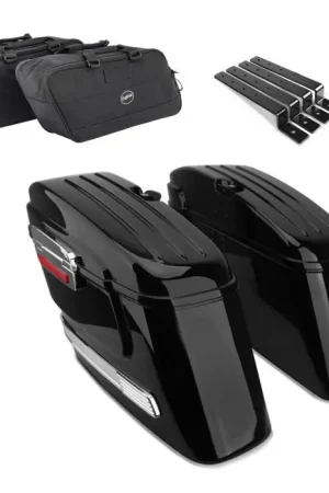 Set Motorfiets Zijkoffer Craftride SC6 incl montagekit + Binnentassen compatibel met Harley Davidson Touring 94-25 Nieuw