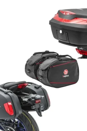 Set SC22 koffer met zijkoffer binnentassen + topkoffer XK48 Universal 48 liter rood Budget