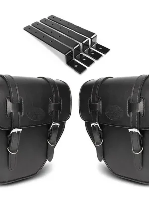 Topkwaliteit Set 2x Zadeltas voor cruisers + houder zijtas Craftride TXP