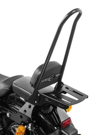 Sissy Bar afneembaar met Bagagerek CSXL passend voor Harley Davidson Sportster 04-20 zwart Craftride Betrouwbaar