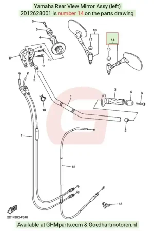 Shop Nu Yamaha Spiegel Links 2D1-26280-01