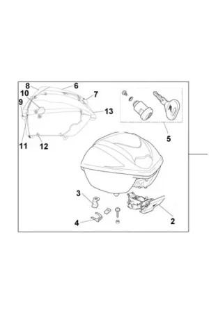 Honda Topkoffer 35L Pearl Nightstar Black SH 300 i (11-16) Superprijs