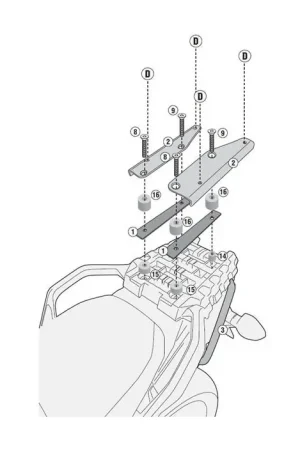 GIVI SR3105M Topkofferrek Monolock Suzuki DL 1000 V-Strom (14-16) Gratis Verzending