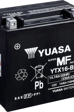Beperkte Voorraad YUASA - YTX16-BS (CP) - Batteries - COMBIPACK EU2019/1148