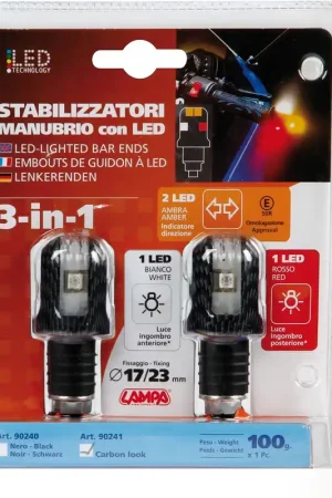 Goedkoop LAMPA - LED-LIGHTED BAR ENDS - Indicator - 12V Carbon