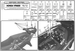 Wereldwijde Verzending GIVI - 257FZ-MONORACK VFR800 98-00 - Brackets - Compatibel met Honda VFR800