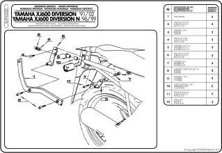 GIVI - 325F-MONORACK XJ600S 91- - Brackets - Geschikt voor meerdere modellen Koop Vandaag